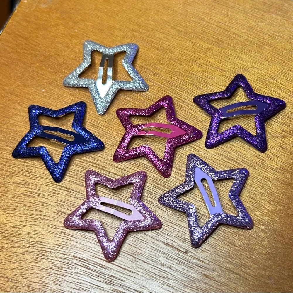 NWOT Glitter Star Hair Clip Set - Picture 2 of 5